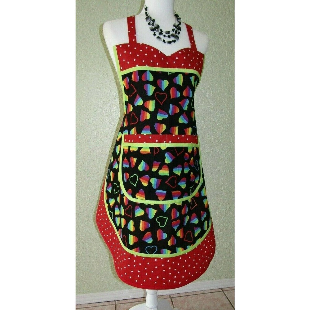 Apron Handmade Lovely Hearts, Chef pocket, New